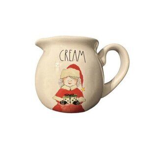 Rae Dunn Rare Magenta Mrs. Santa Claus Ceam Spellout Ceramic Mug Serving Creamer
